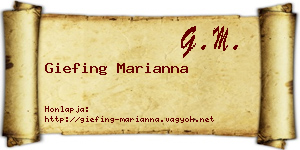 Giefing Marianna névjegykártya